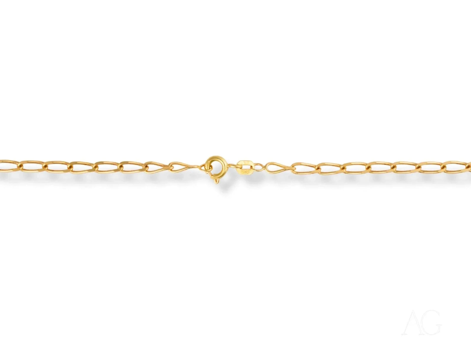 Delicate 18K yellow gold basic link chain with spring-ring clasp