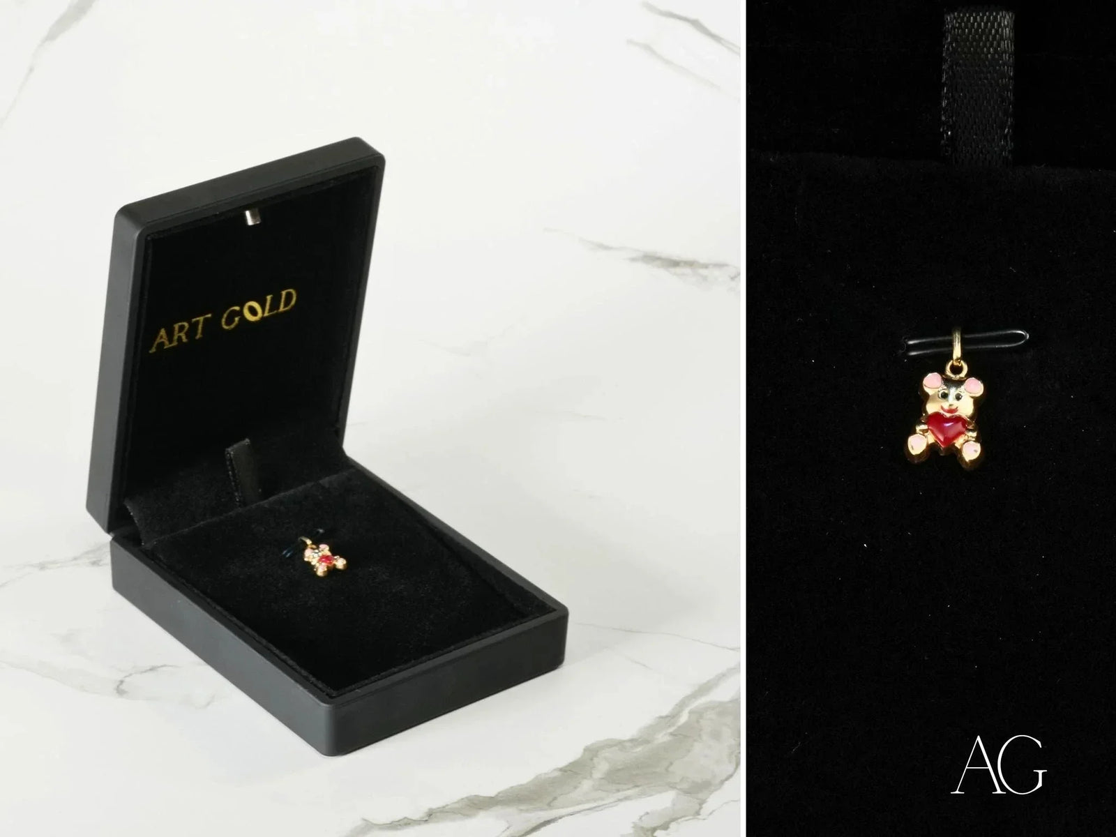 Golden Cub Bear Pendant in Art Gold Jewelry
