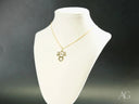 18k yellow solid gold doll girl pendant necklace in art gold jewelry