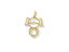 Gold silhouette doll pendant featuring girl with pigtails in 18k yellow gold art jewelry