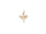 Golden Dragonfly Pendant with Pave-Set Diamond Wings