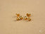 Elegant 18k gold ball drop earrings featuring shiny and brushed gold balls
