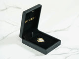 Golden Elegance 18k solid gold heart-shaped diamond pendant in black box