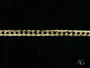 Golden elegance: 18k solid gold double flated link curb chain bracelet