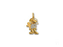 Golden Elegance 18k Solid Gold Boy Pendant with Baseball Cap and Skateboard