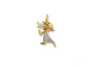Golden Elegance 18k solid gold girl pendant with bow