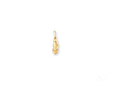 Polished golden flip flop pendant in art gold jewelry