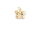 Shiny Golden Flutter Butterfly Pendant in Art Gold Jewelry