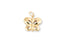 Shiny gold butterfly pendant with cutout details and bail, ideal art gold jewelry accessory
