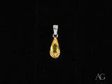 Golden Glow Citrine Pendant in 18k white gold with yellow gemstone