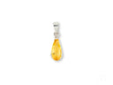 Golden Glow Citrine Pendant in 18k White Gold with Teardrop Gem