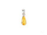 Golden Glow Citrine Pendant in 18k White Gold with Teardrop Gem
