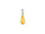 Silver pendant with yellow gemstone in 18k white gold art gold jewelry design