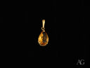 Golden Glow Pendant: 18k solid gold teardrop with amber gem