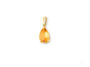 Golden Glow Pendant: 18k solid gold with tear-shaped orange gemstone