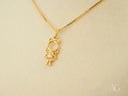 Golden Grace 18k solid gold girl pendant necklace in art gold jewelry