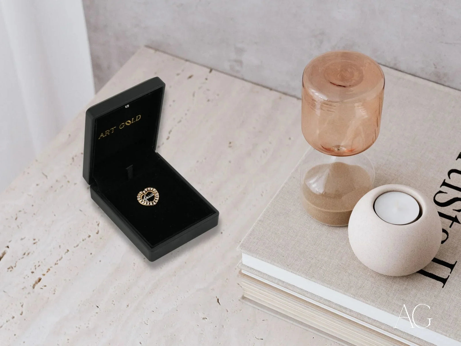 Open Golden Grace Jesus Pendant in Black Jewelry Box