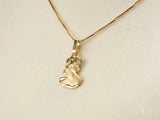 Golden Grace pendant with classical bust in art gold jewelry