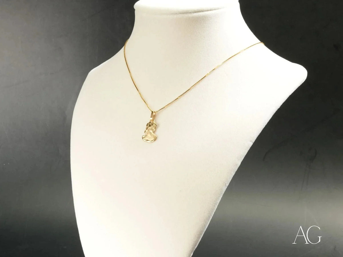 Golden Grace art gold jewelry teddy bear pendant necklace, meaningful gift