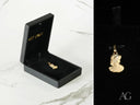 Golden Grace art gold jewelry pendant in velvet box
