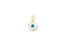 Gold evil eye charm with light blue and black enamel from Golden Guardian art gold jewelry