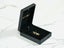 Open black jewelry box showcasing Golden Heart 18k Gold CZ Heart Boy Pendant, art gold jewelry