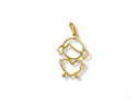 18k Gold Heart Doll Pendant: Girl Holding Heart Outline
