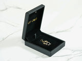 Elegant 18k golden heart doll pendant in black velvet box, art gold jewelry