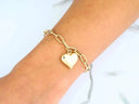 Golden Heart Elegance 18k solid gold bracelet with heart charm