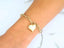 Golden Heart Elegance 18k solid gold bracelet with heart charm and link design