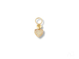 Golden Heart Pendant in 18k solid gold with pavé diamond heart