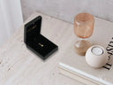Open 18k solid gold heart pendant in black jewelry box