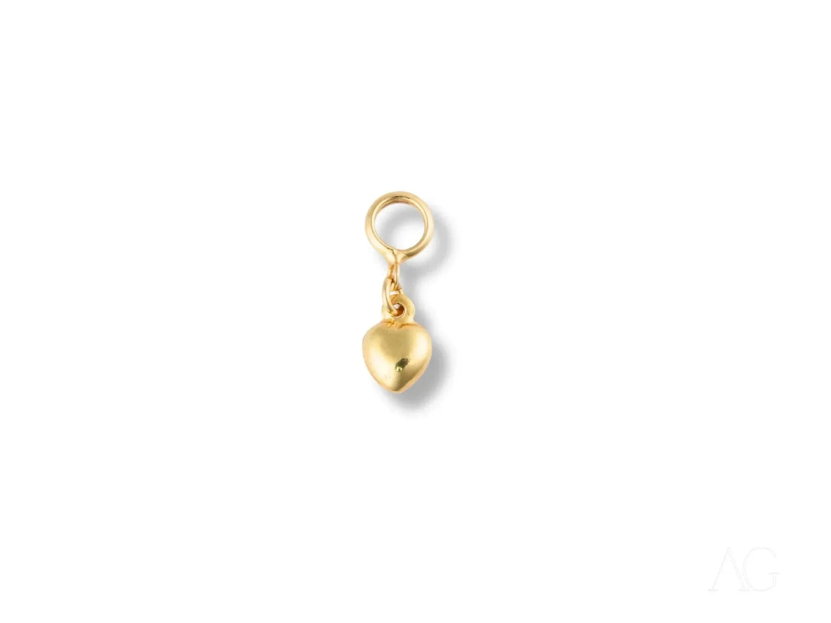 Shiny 18k solid gold heart charm in Golden Heart Pendant
