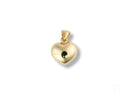 Shiny 18k solid gold heart-shaped pendant in art gold jewelry