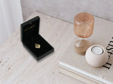 Golden heart pendant in 18k solid gold, art gold jewelry in black box