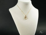 18k solid gold Golden Heart Pendant with open heart chain