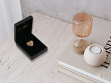 18k solid gold heart-shaped textured pendant in black velvet box