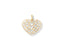 Elegant 18k solid gold golden hearts pendant with filigree design and subtle sparkle