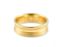 Golden Horizon comfort fit wedding band with raised central groove