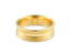 Brushed gold Golden Horizon Wedding Band with comfort fit and raised central groove