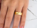 Matte gold Golden Horizon Wedding Band with comfort fit concave design