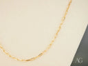Delicate 18K yellow gold paperclip link chain necklace from Golden Icon