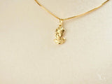 Golden Lady Pendant: 18k solid gold bust-shaped art jewelry on chain