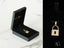 Golden Lock locker pendant in 18k solid gold with clear stones, perfect art gold jewelry