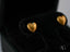 Golden heart-shaped stud earrings in 18k gold, perfect art gold jewelry accessory