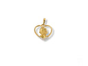Golden Love pendant: 18k gold heart with baby boy and pavé diamonds