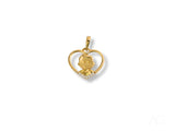 Golden Love pendant: 18k gold heart with baby boy and pavé diamonds