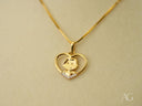 Golden Love Pendant: 18k Gold Heart with Gemstones