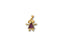 Golden love pendant featuring a gold girl-shaped design with dark pink gem-studded dress