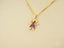 Golden Love Pendant featuring girl-shaped pendant with pink stones in 18k solid gold art gold jewelry